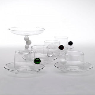 Zafferano Bilia glass Tea cup with small plate - Buy now on ShopDecor - Discover the best products by ZAFFERANO design
