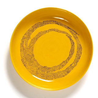 Serax Feast soup plate diam. 22 cm. sunny yellow swirl - dots black - Buy now on ShopDecor - Discover the best products by SERAX design